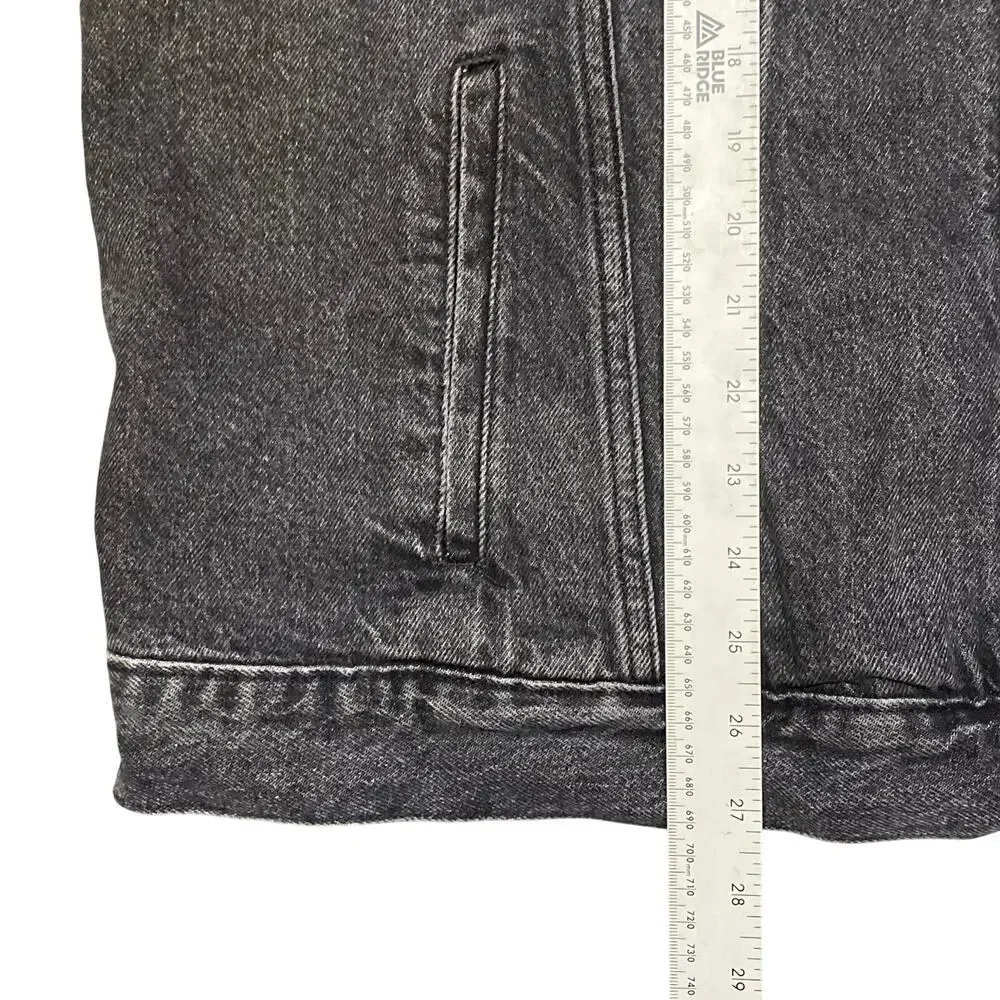 Levi's Hybrid Hooded Trucker Jacket Sweater Mens 3XL Black Denim Jean